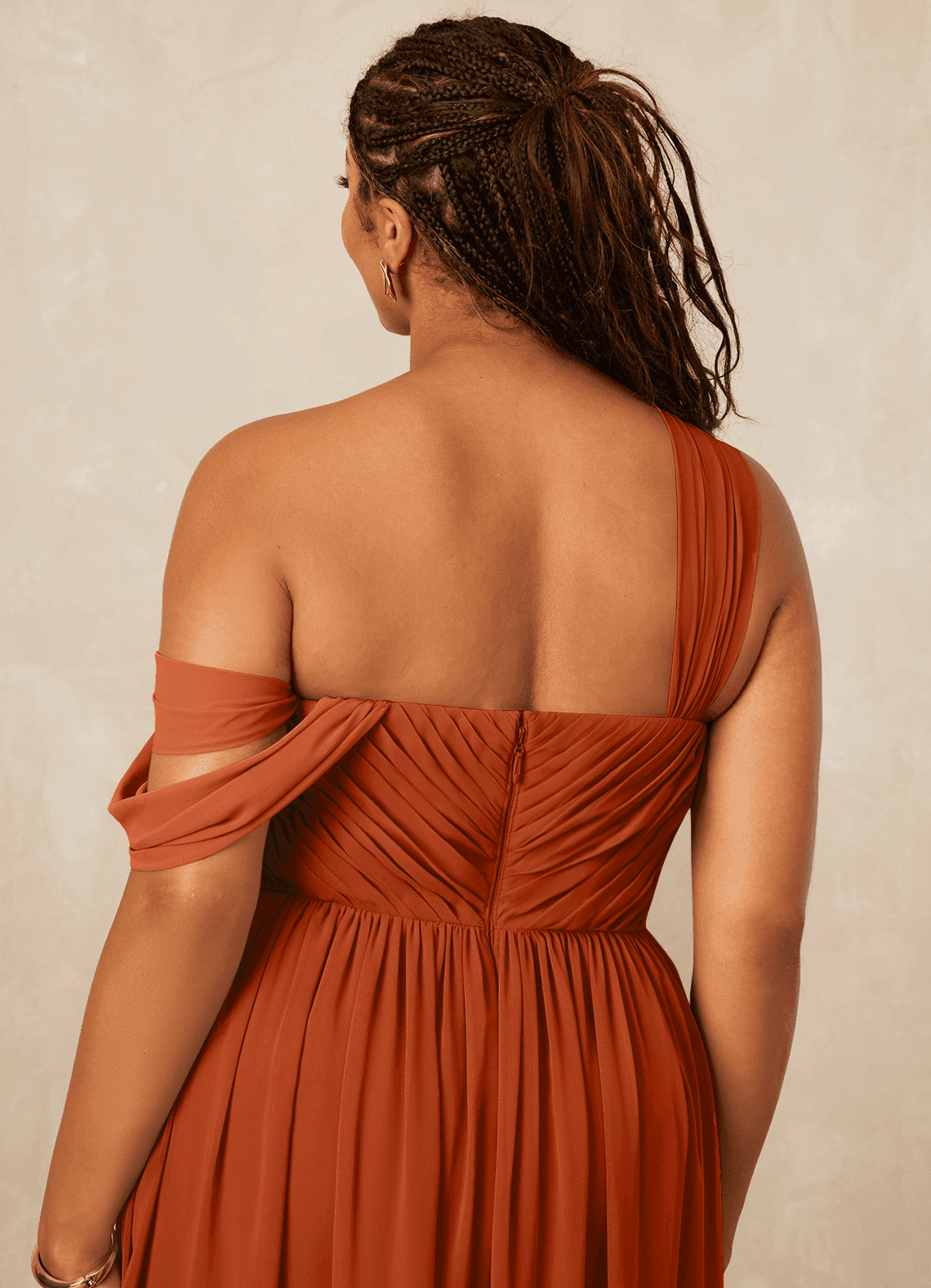 Christian Siriano Bridal for Azazie 1014 Bridesmaid Dresses Draped One-Shoulder Chiffon A-line Dress image15