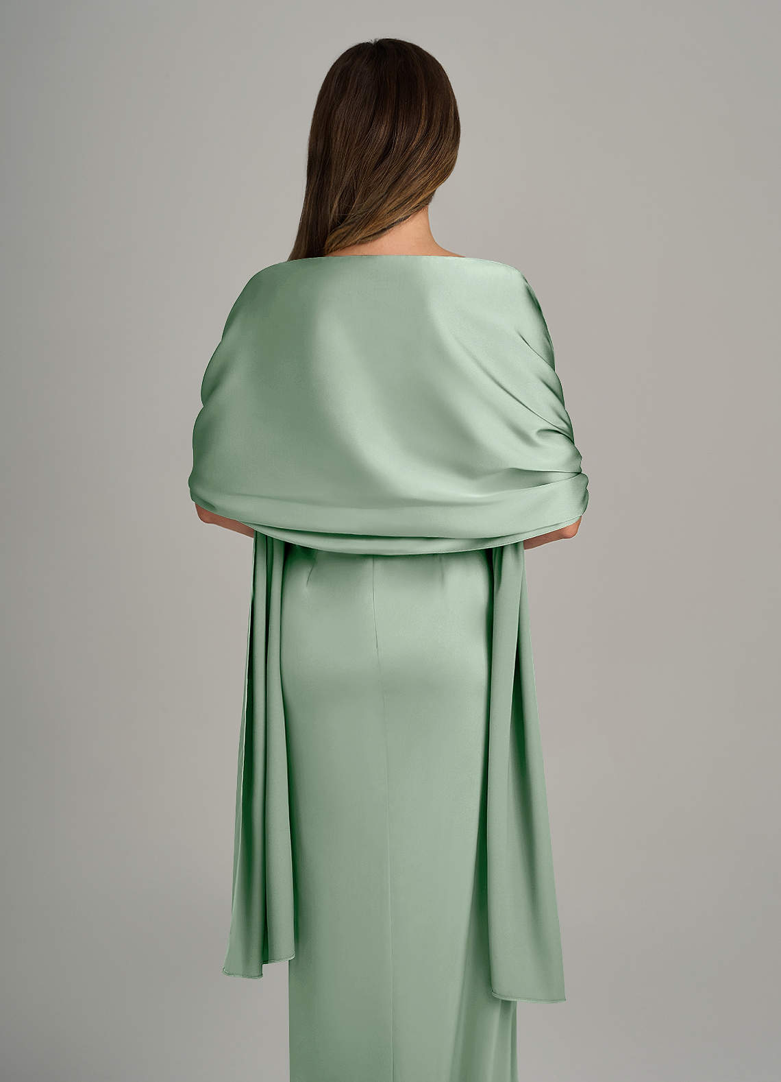 front Azazie Matching Color Stretch Satin Shawl