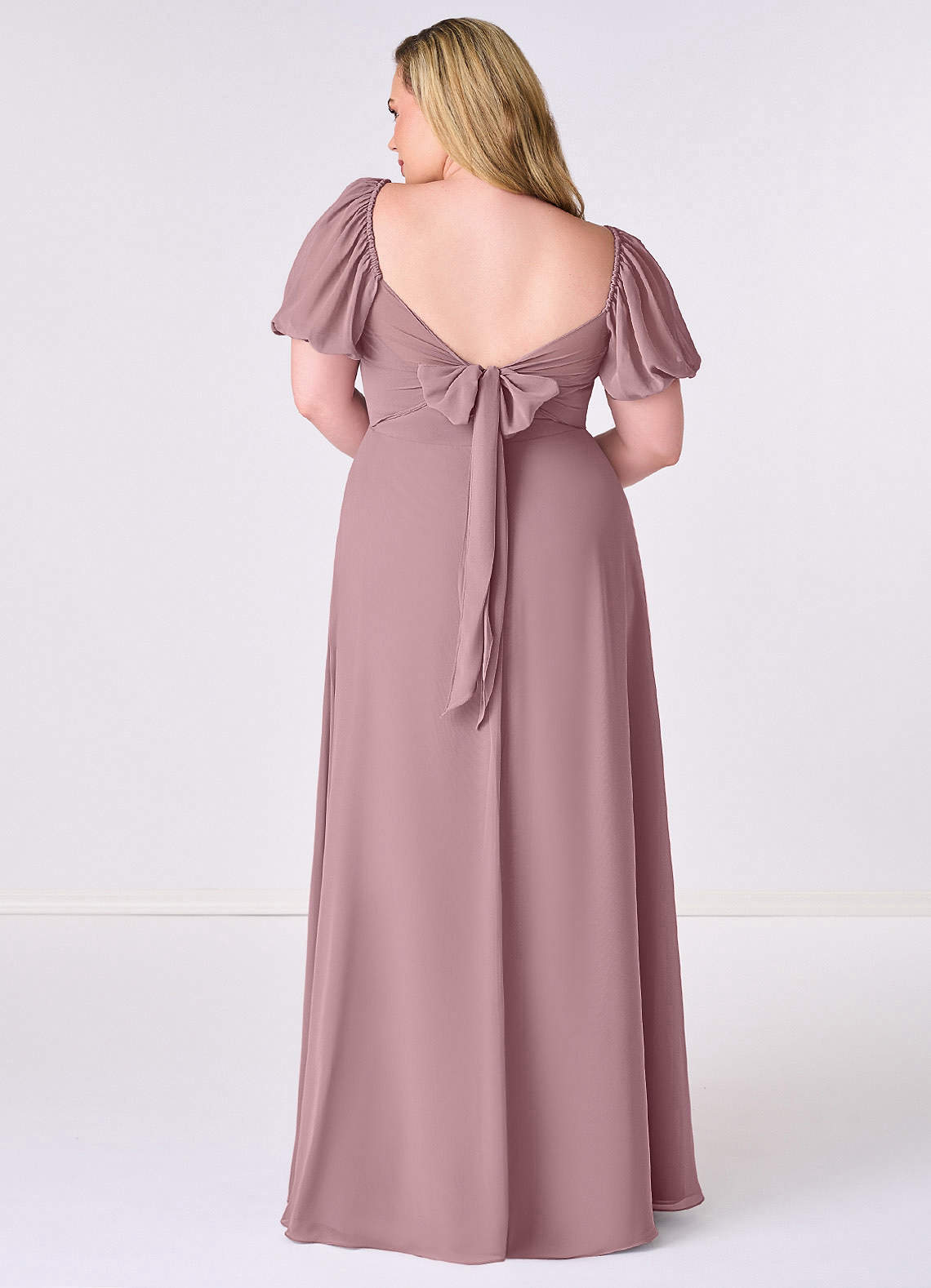 Barbie ♥ Azazie Bridesmaid Dresses Chiffon A-line Dress with Puff Sleeves image7