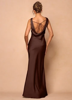 Everine Ruched Frill Trim Maxi Dress Mocha