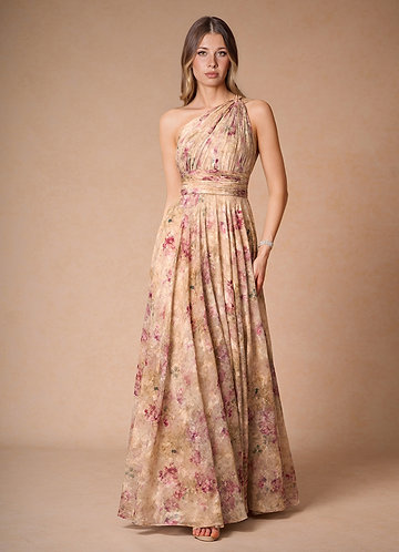 Hestia Dusty Floral One Shoulder Maxi Dress image1