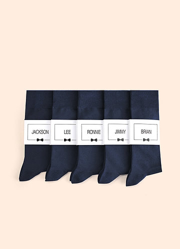 front Matching Color Men's Dress Socks with Personalized Label