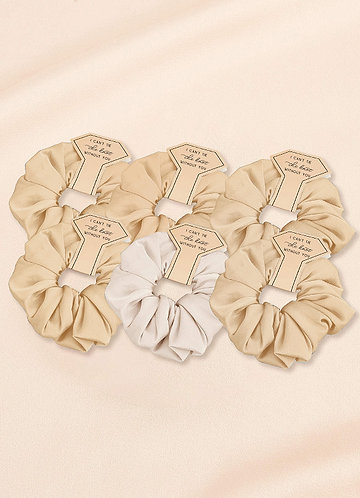 front Matching Color Mixed Color Bridesmaid Stretch Satin Over Size Scrunchie Set