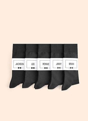 front Matching Color Men's Dress Socks with Personalized Label