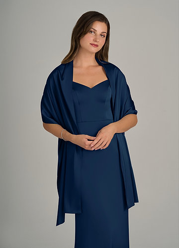 front Azazie Matching Color Ireland Stretch Satin Shawl