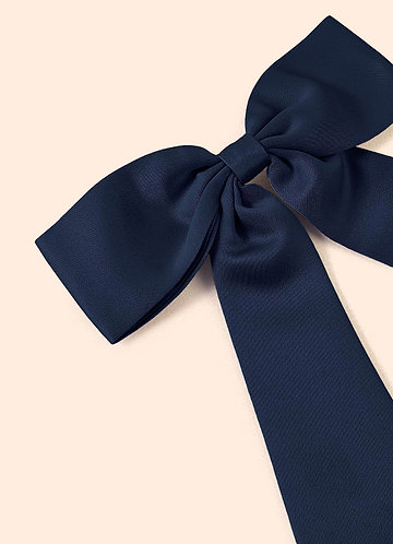 front Matching Color Stretch Satin Bow Hair Clip Set