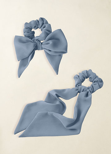 front Matching Color Chiffon Multiway Hair Scarf Scrunchie Set