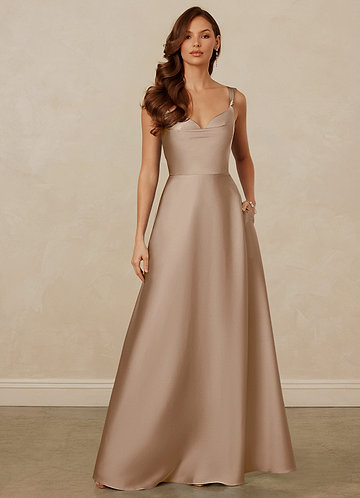 Christian Siriano Bridal for Azazie 1001 Bridesmaid Dresses Cowl Neck Stretch Satin A-line Dress image1