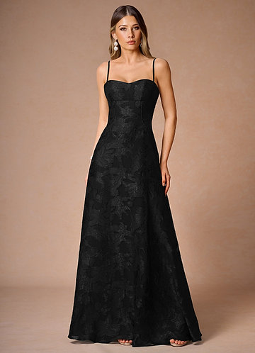 Hollis Black Lace Back Maxi Dress image1