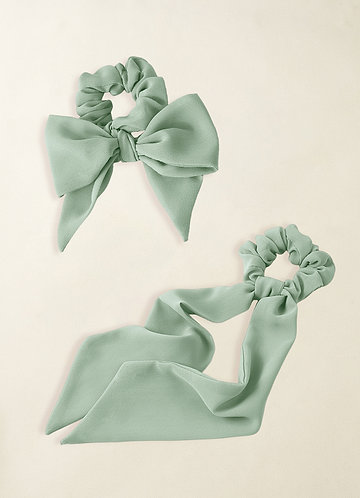 front Matching Color Chiffon Multiway Hair Scarf Scrunchie Set