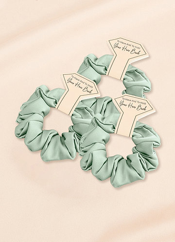 front Matching Color Bridesmaid Stretch Satin Regular Size Scrunchies