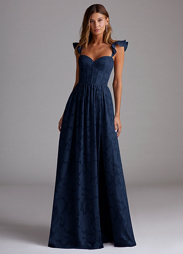 Evelyn Navy Corset Maxi Dress image1