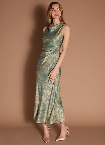 Gelina Platinum Teal Maxi Dress image1