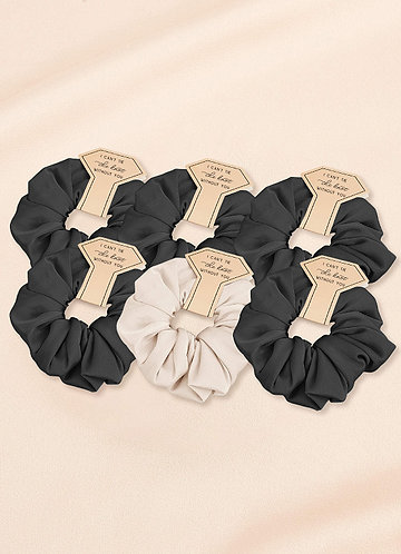 front Matching Color Six-Piece Mixed Color Bridesmaid Stretch Satin Over Size Scrunchie Set