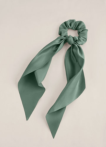 front Matching Color Matte Satin Hair Scarf Scrunchie