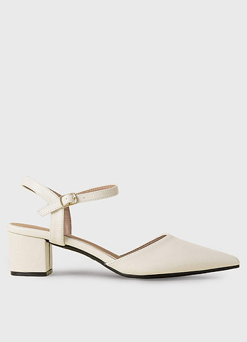 front Pointed-Toe Ankle Strap Heels