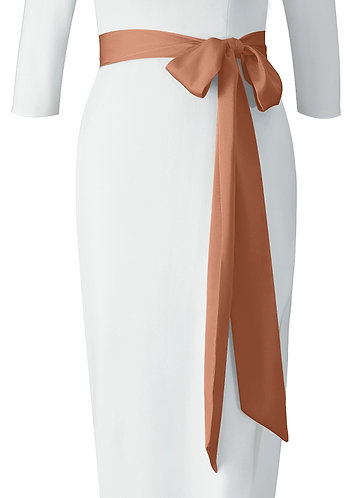 front Azazie Matching Color Stretch Satin Sash