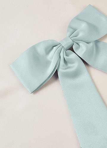 front Matching Color Stretch Satin Bow Hair Clip Set