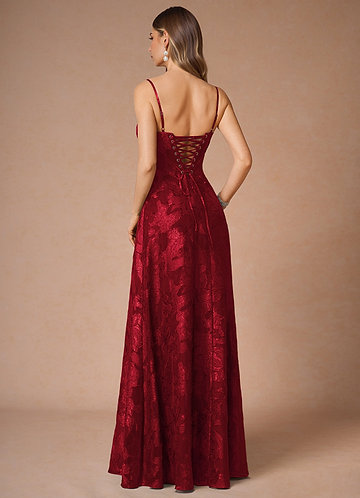 Hollis Ruby Red Lace Back Maxi Dress image1