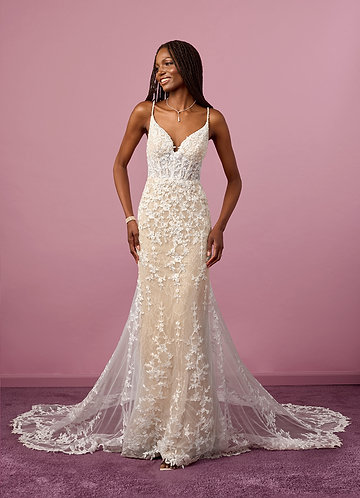 Barbie ♥ Azazie Wedding Dresses Mermaid Sequins Tulle Cathedral Train Dress image1