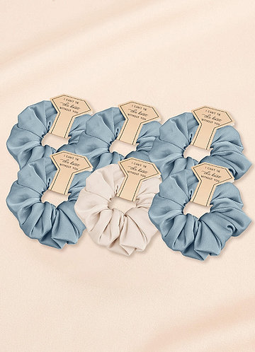front Matching Color Mixed Color Bridesmaid Stretch Satin Over Size Scrunchie Set