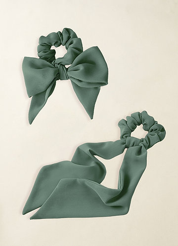 front Matching Color Chiffon Multiway Hair Scarf Scrunchie Set