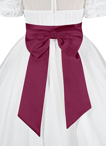 front Matching Color Matte Satin Sash with Back Bow