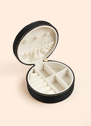 front Bridesmaid Velvet Round Jewelry Box